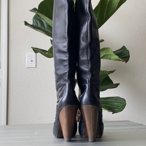 ASH Leather❤ 4Wooden Heel Boots - Picture 3 of 7